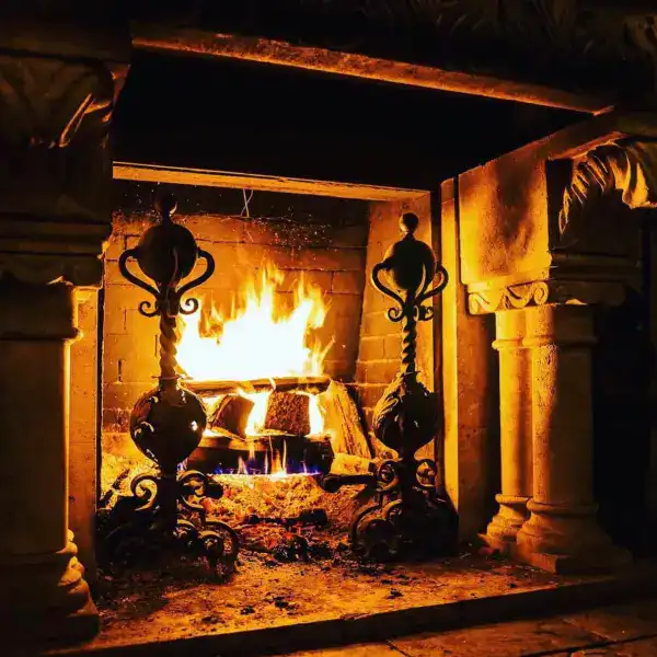 a fireplace