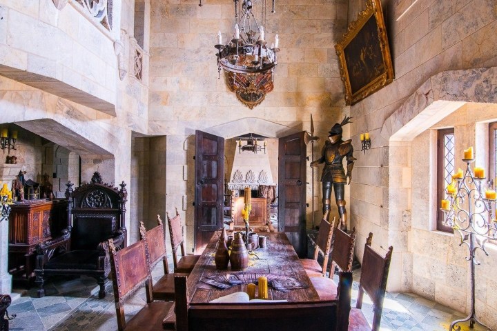 a fire place sitting in a room